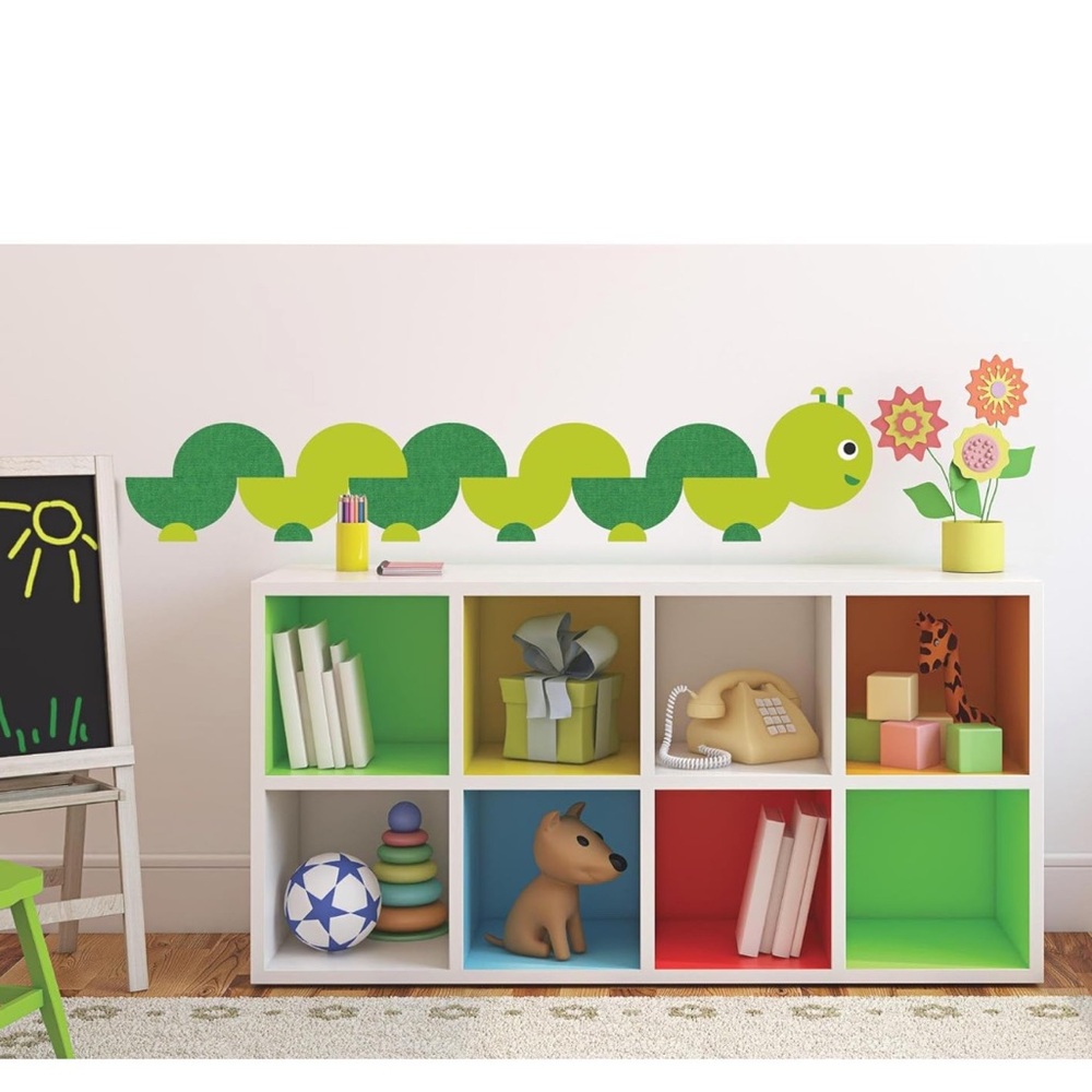 Bookworm Green Insect Wall Decal